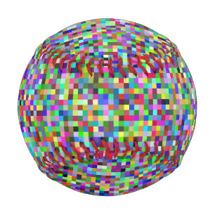 Colorful Pixel Squares Background Pattern Baseball