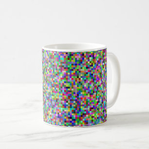 Colorful Pixel Squares Background Pattern Coffee Mug
