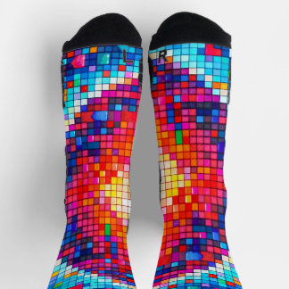 colorful pixelated means socks