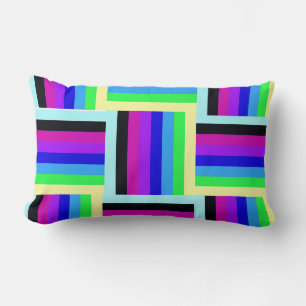 Colorful Plaid Stripes Lumbar Pillow