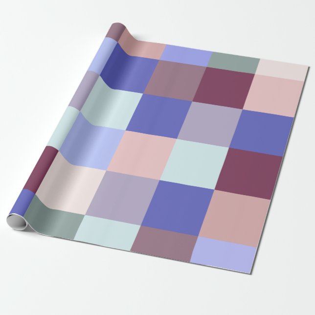 Colorful Plaids Wrapping Paper (Unrolled)