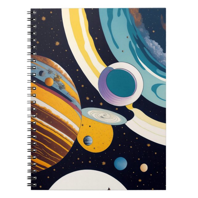 Colorful Planets Space Notebook (Front)