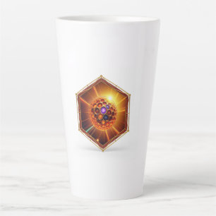 Colorful Plasma Ball Emitting Rays Latte Mug