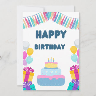 Colorful Playful Birthday Party Flyer Invitation