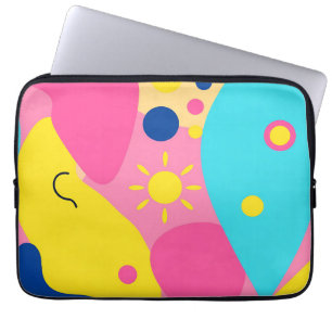 Colorful Playful Organic Shapes Pattern Laptop Sleeve