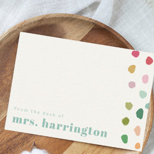 Colorful playful Teacher Flat Note Card