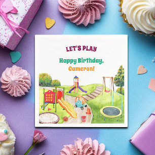 Colorful Playground Birthday Party Napkin