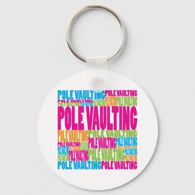 Colorful Pole Vaulting Key Ring (Front)