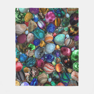 Colorful Polished Stones  Fleece Blanket