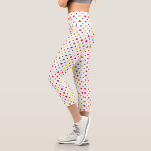 Colorful polka dots capri leggings