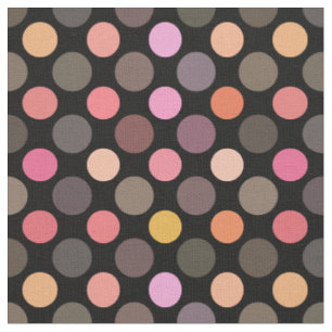 colorful polka dots on black fabric