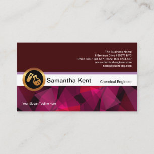 Colorful Polygon Crystals Column Chemical Engineer Business Card