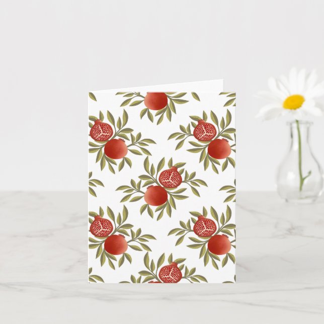 Colorful Pomegranate Pattern Notebook | Botanical  Card (Small Plant)