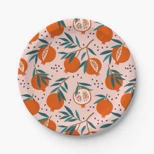 Colorful Pomegranate Pattern Paper Plate