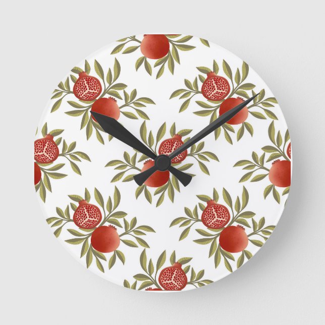 Colorful Pomegranate Pattern Wall Clock |  (Front)