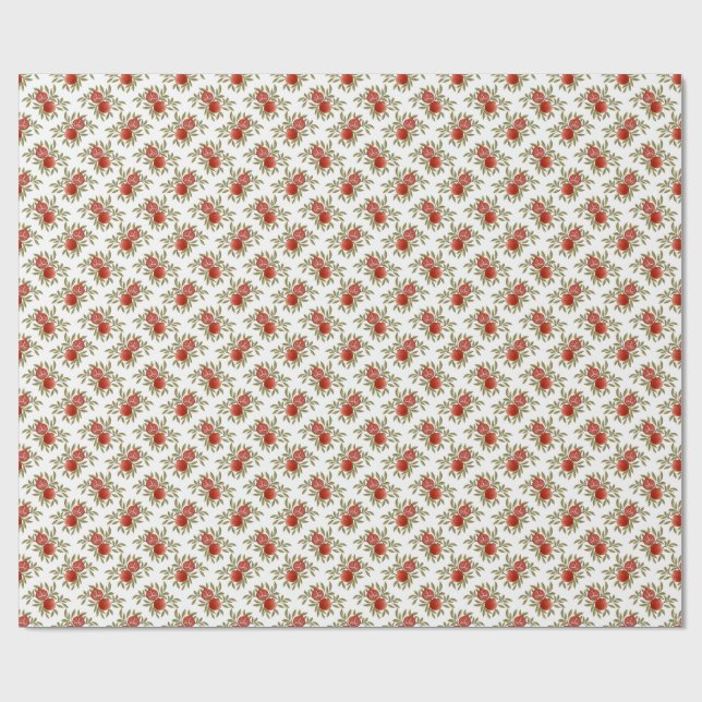 Colorful Pomegranate Pattern Wrapping Paper (Flat)