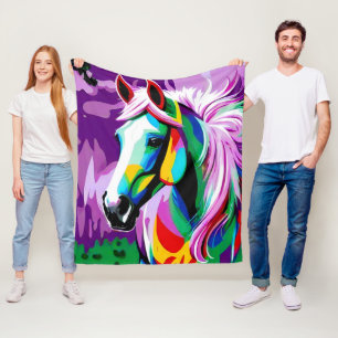 Colorful Pony Fleece Blanket