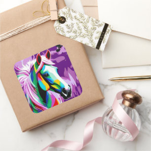 Colorful Pony Square Sticker