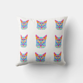 Colorful Pop Art Cat Double-Sided Pillow