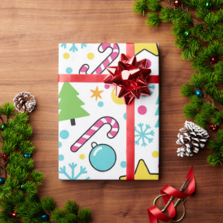 Colorful Pop Art Christmas Tree Pattern – Merry Po Wrapping Paper