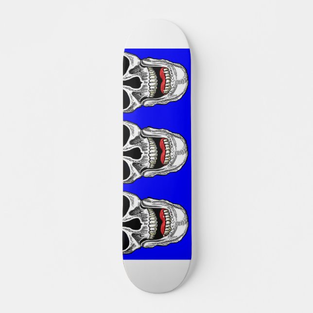 Colorful Pop Art Laughing Skulls Skateboard (Front)