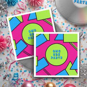 Colorful Pop Art Retro Y2K Party Napkins