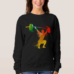 Colorful Pop Portrait Bodybuilding Weightlifting Sweatshirt