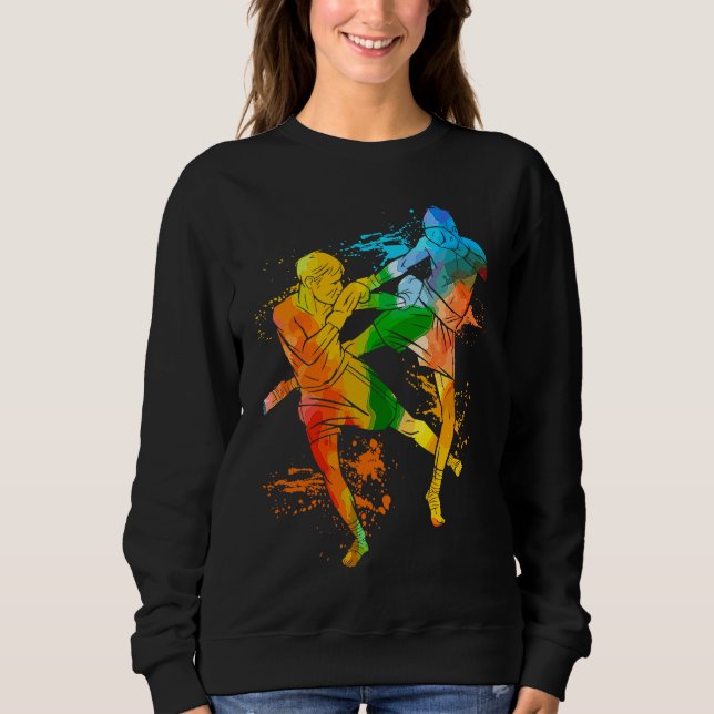 Colorful Pop Portrait Shootboxing Jiu Jitsu Kickbo Sweatshirt (Front)
