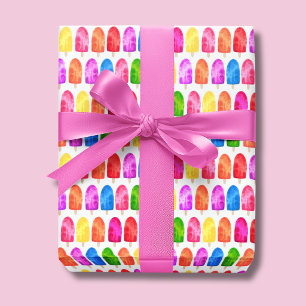Colorful Popsicle Ice Lolly pattern Wrapping Paper