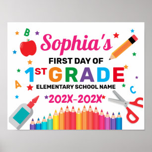 Colorful Poster First Day Of The School Trail