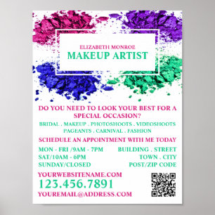 Colorful Powder, Makeup Artist Advertising Poster