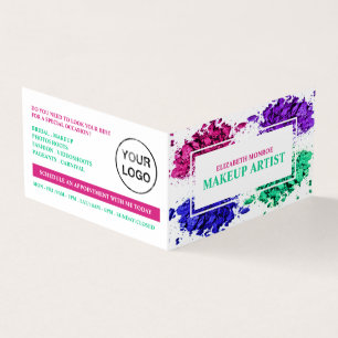 Colorful Powder, Makeup Artist, Loyalty Card, Business Card