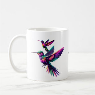 Colorful prism hummingbird coffee mug