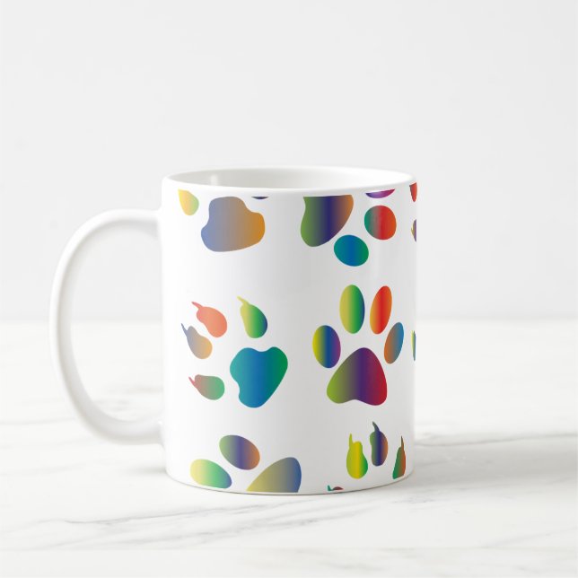 Colorful prismatic rainbow animal coffee mug (Left)