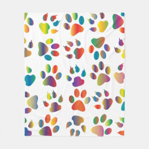 Colorful prismatic rainbow animal fleece blanket