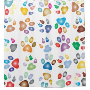 Colorful prismatic rainbow animal shower curtain