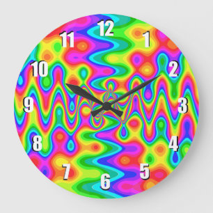Colorful Psychedelic Art Wall Clock