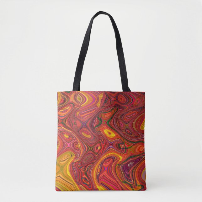 Colorful psychedelic background made of interweavi tote bag (Front)