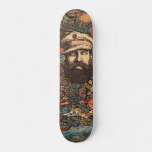 Colorful psychedelic Captain Nemo Skateboard