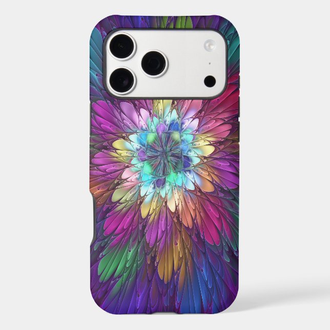 Colorful Psychedelic Flower Abstract Fractal Art (Back)