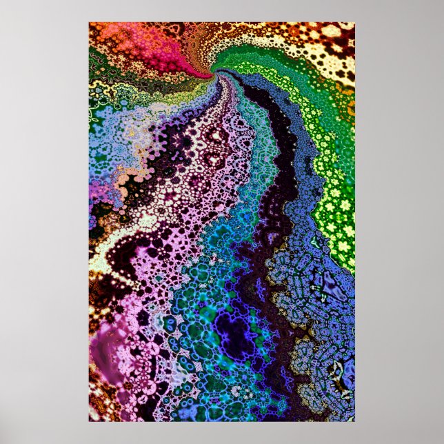 Colorful Psychedelic Fractal Poster (Front)