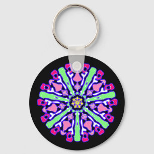 Colorful psychedelic key holder #4 ring