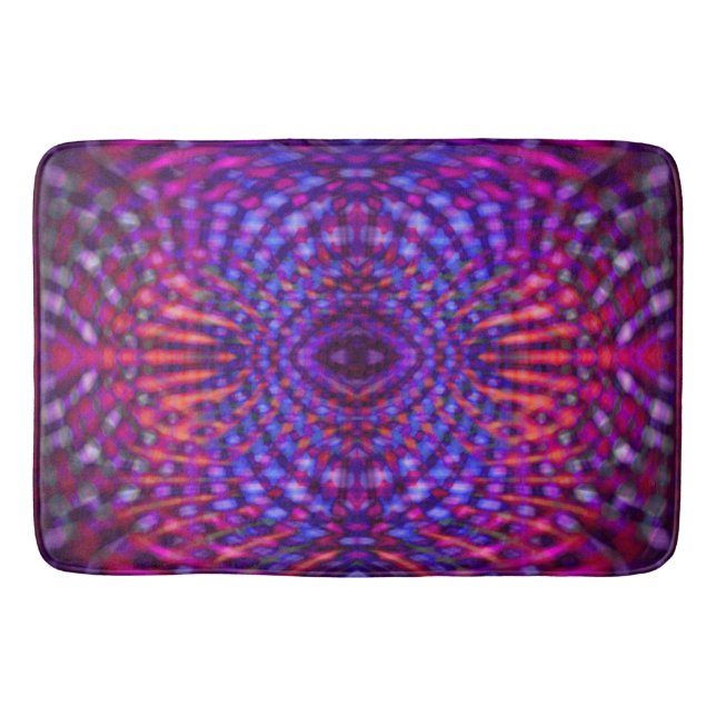 Colorful psychedelic pattern bath mat (Front)