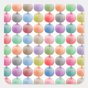 Colorful pumpkin pattern square sticker