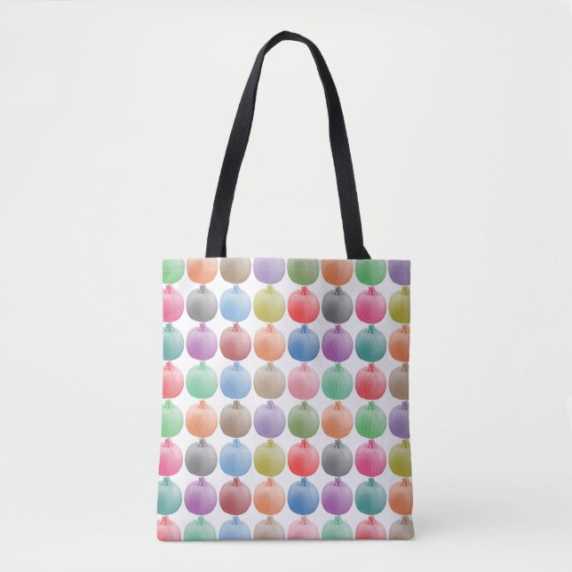 Colorful pumpkin pattern tote bag (Front)