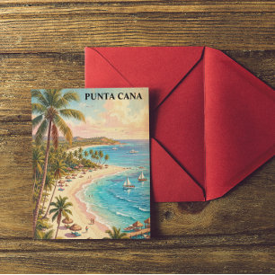 Colorful Punta Cana Dominican Republic Vintage  Postcard
