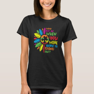 colorful puzzle pieces Autism Awareness Peace Auti T-Shirt