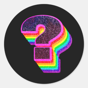Colorful Question Mark?  Classic Round Sticker