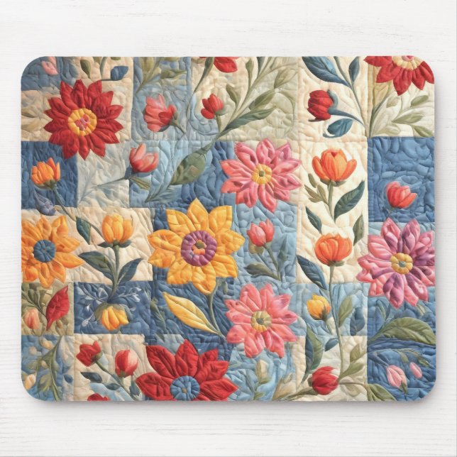 Colorful quilt pattern mouse pad (Front)