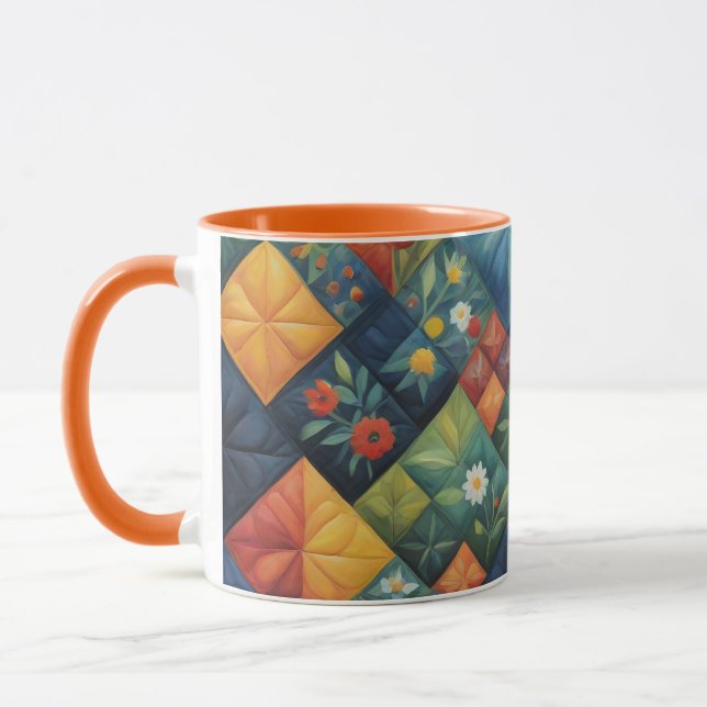 Colorful Quilting Pattren - Quilting Lover Mug (Left)